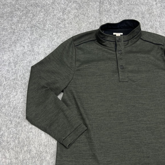 Carbon2cobalt Sweatshirt Mens XL Green Stretch Knit Henley Pullover Shirt Casual - Picture 4 of 16